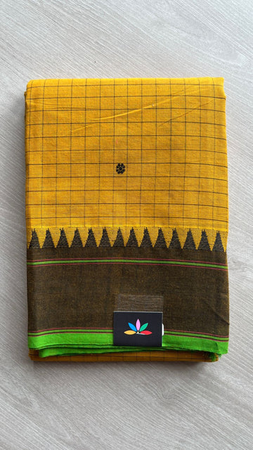 Checked Chettinad Cotton Saree - 25580