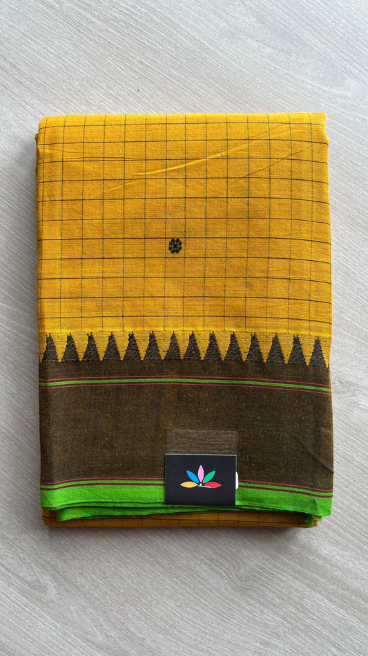 Checked Chettinad Cotton Saree - 25580