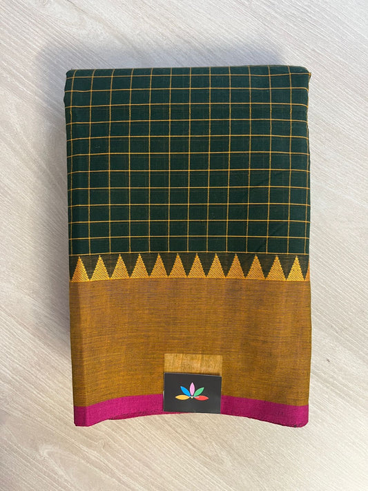 Checked Chettinad Cotton Saree - 26383