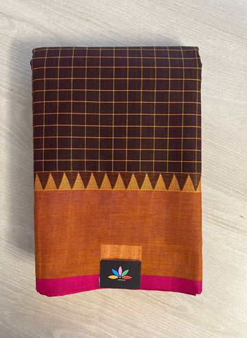 Checked Chettinad Cotton Saree - 26385
