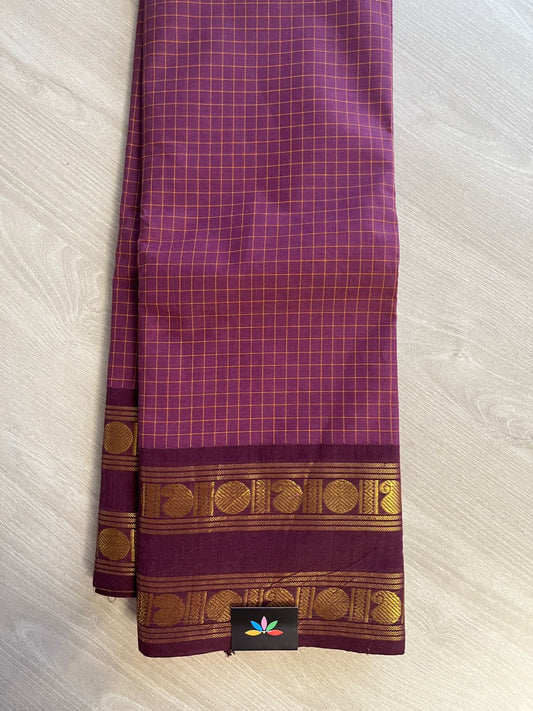 Checked Chettinad Cotton Saree - 26388