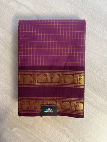Checked Chettinad Cotton Saree - 26388