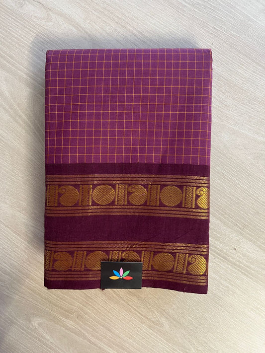 Checked Chettinad Cotton Saree - 26388
