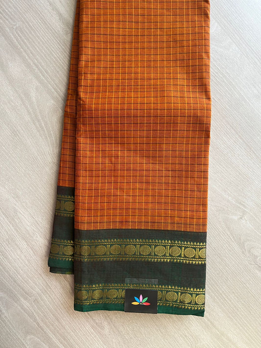 Checked Chettinad Cotton Saree - 26387