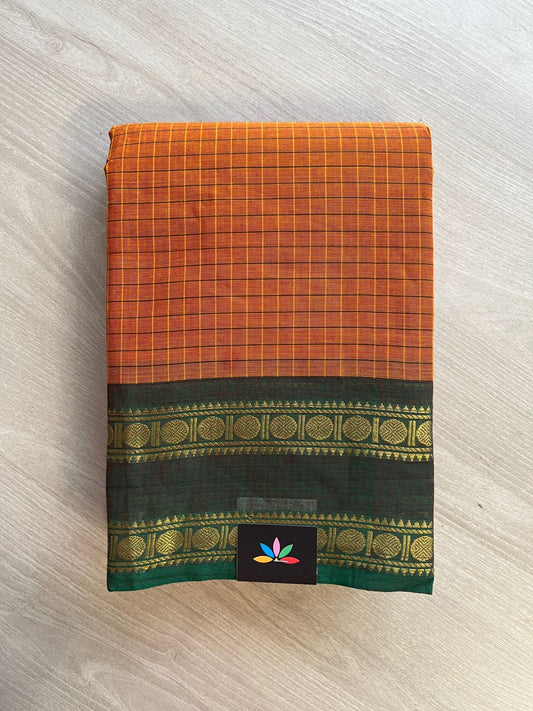 Checked Chettinad Cotton Saree - 26387