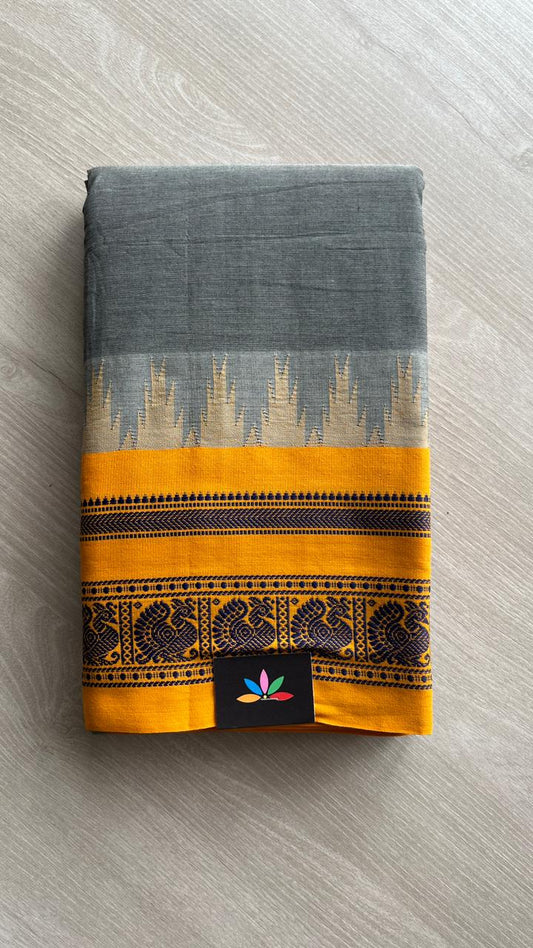 Temple Border Handloom Korvai Chettinad Cotton Saree -24670
