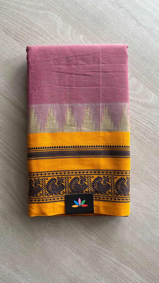 Temple Border Handloom Korvai Chettinad Cotton Saree -24672