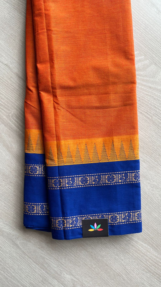 Temple Border Handloom Korvai Chettinad Cotton Saree -24676