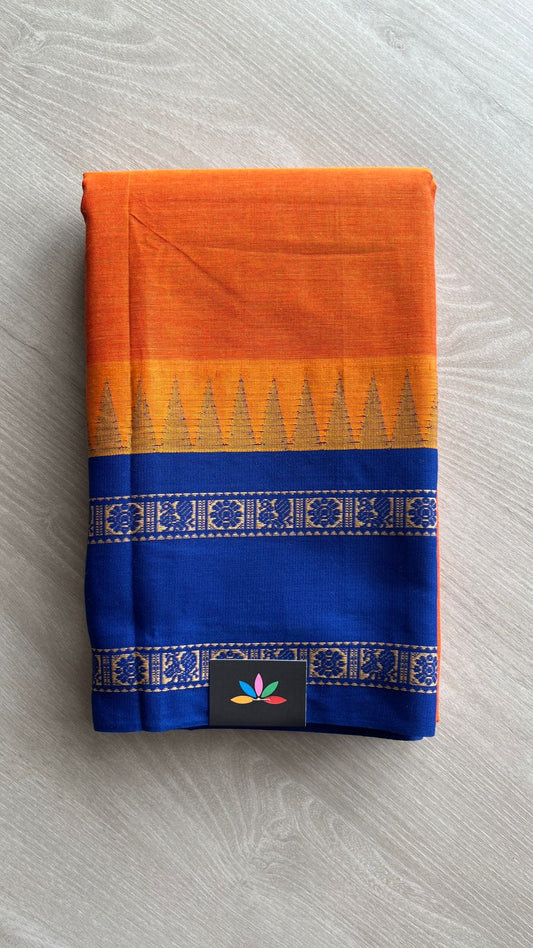 Temple Border Handloom Korvai Chettinad Cotton Saree -24676