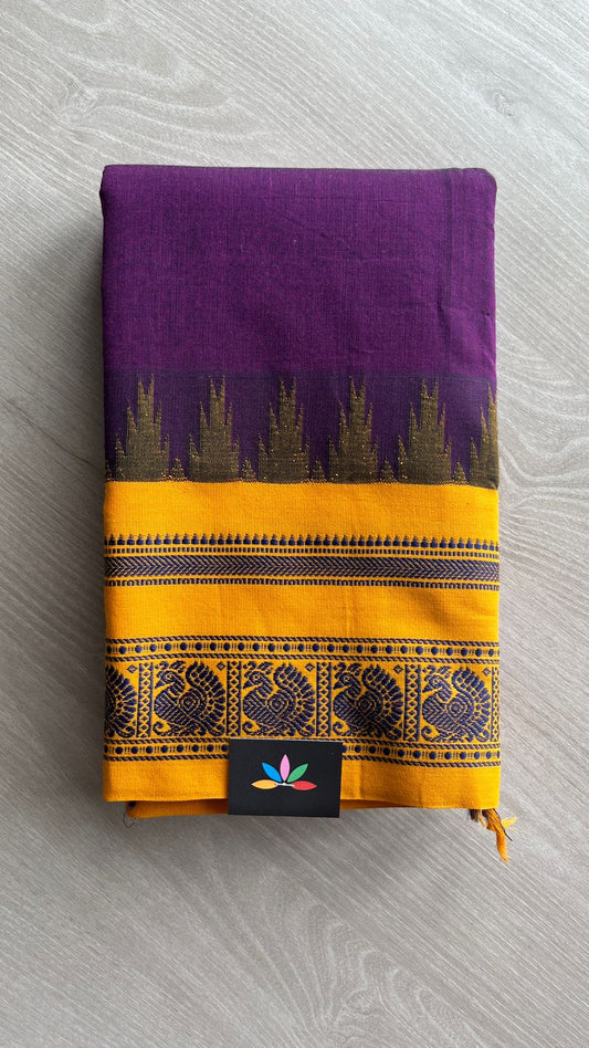 Temple Border Handloom Korvai Chettinad Cotton Saree -24677