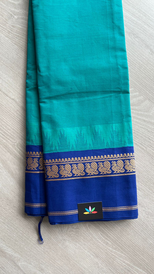 Temple Border Handloom Korvai Chettinad Cotton Saree -24678