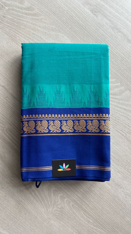 Temple Border Handloom Korvai Chettinad Cotton Saree -24678