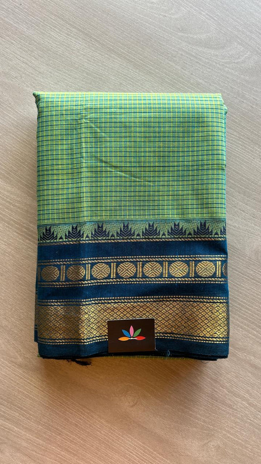 Traditional Checked Chettinad Cotton Saree - 24728