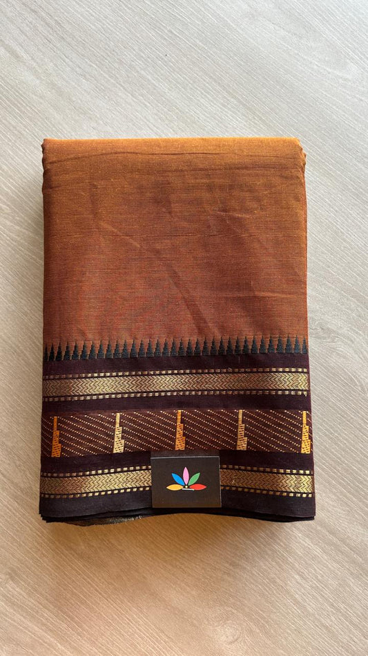 Contrast Zari Woven Border Chettinad Cotton Saree - 24731
