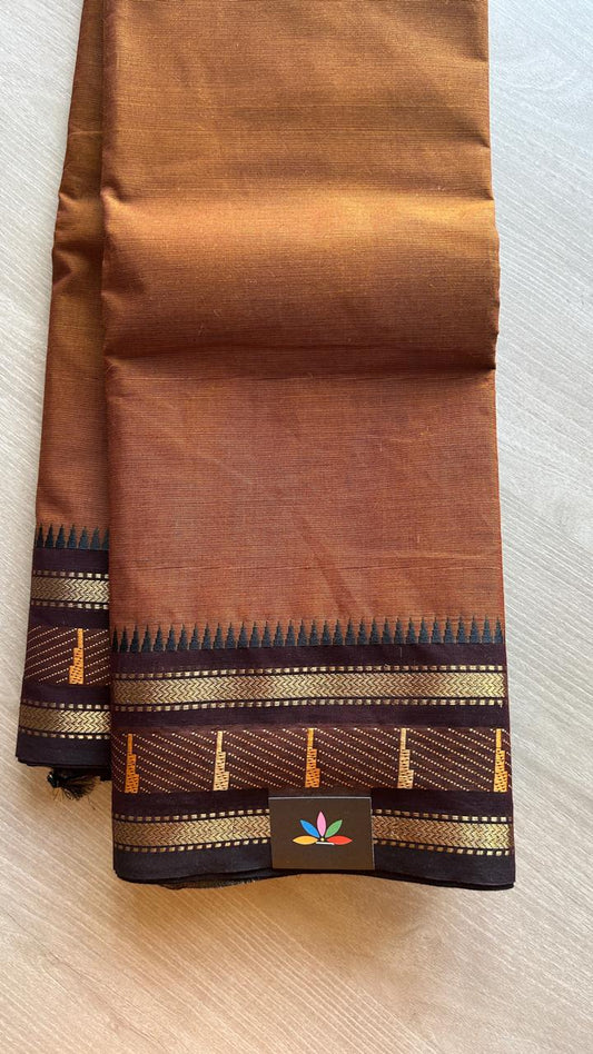 Contrast Zari Woven Border Chettinad Cotton Saree - 24731