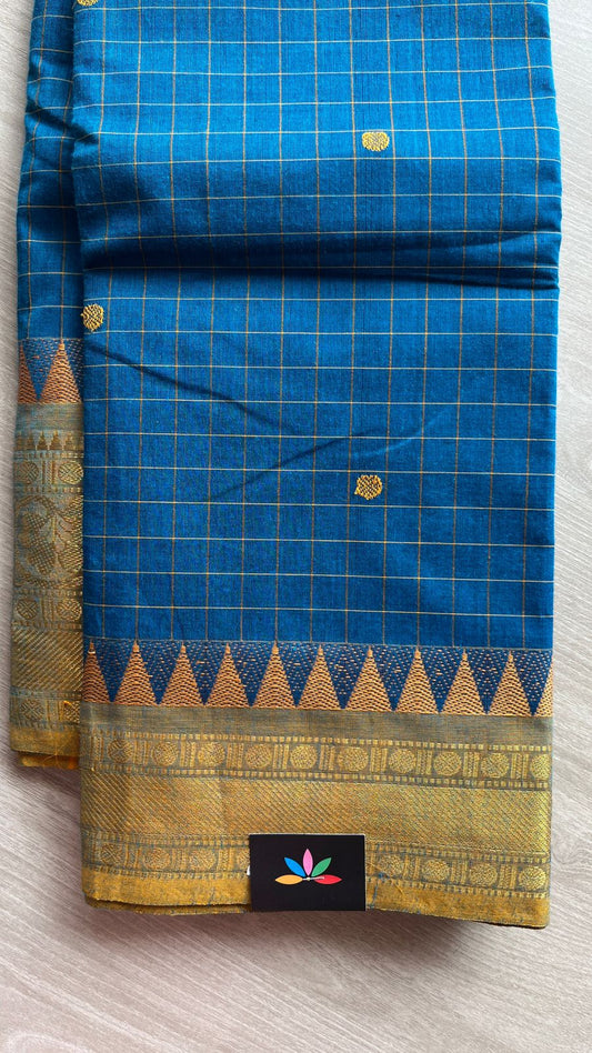 Checked Chettinad Cotton Saree- 25835