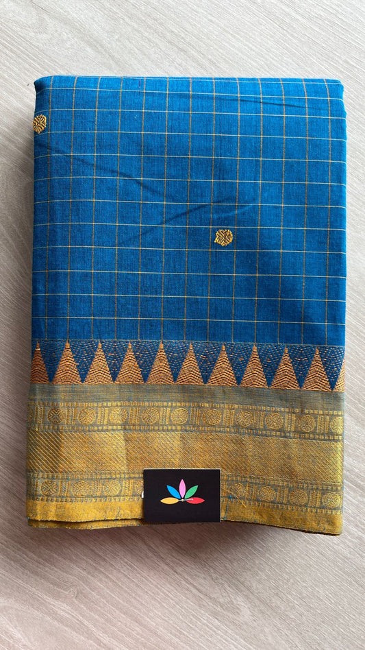 Checked Chettinad Cotton Saree- 25835