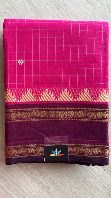Checked Chettinad Cotton Saree- 25838