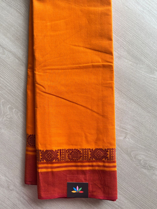 Thread Border Chettinad Cotton Saree (Without blouse) - 26881