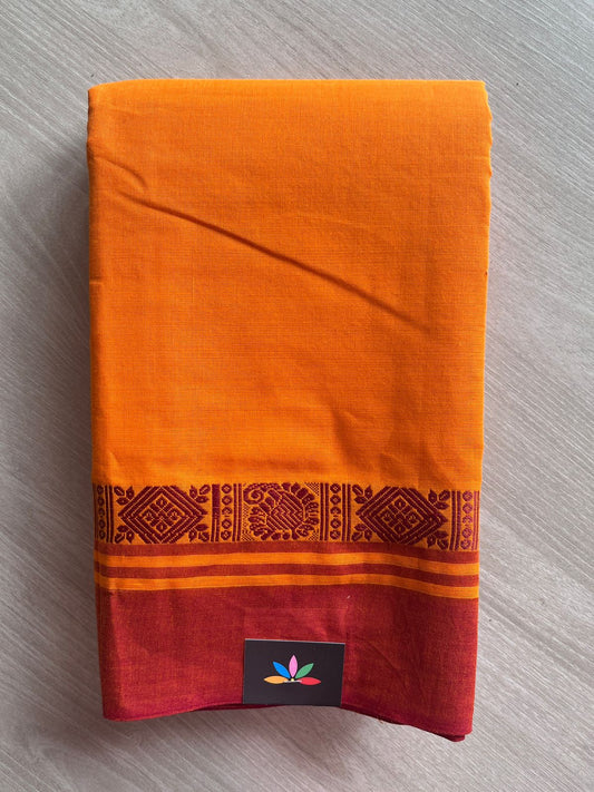 Thread Border Chettinad Cotton Saree (Without blouse) - 26881