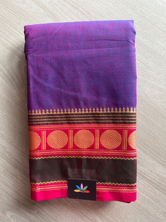 Thread Border Chettinad Cotton Saree (Without blouse) - 26882