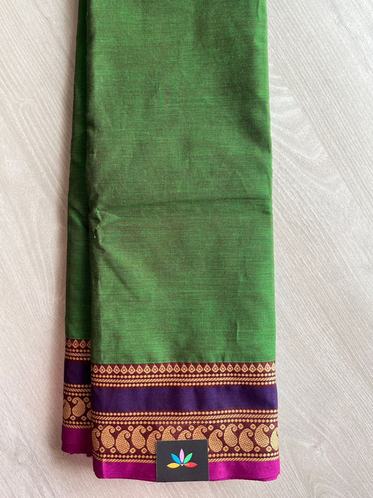 Thread Border Chettinad Cotton Saree (Without blouse) - 26883