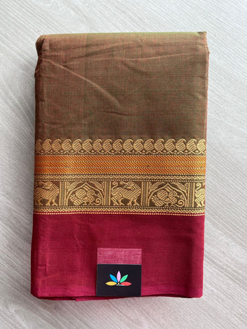 Thread Border Chettinad Cotton Saree (Without blouse) - 26884