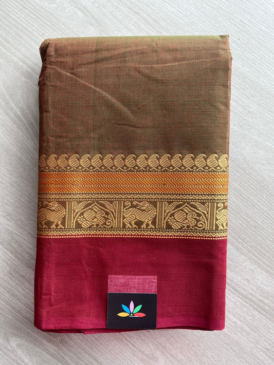 Thread Border Chettinad Cotton Saree (Without blouse) - 26884