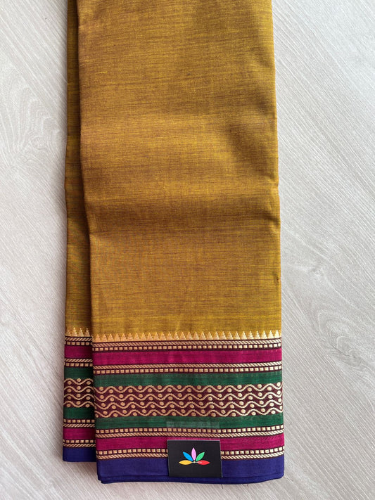 Thread Border Chettinad Cotton Saree (Without blouse) - 26885