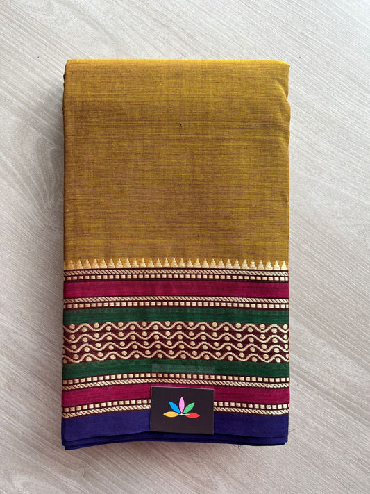 Thread Border Chettinad Cotton Saree (Without blouse) - 26885