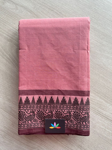 Thread Border Chettinad Cotton Saree (Without blouse) - 26887