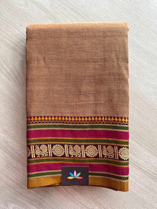 Thread Border Chettinad Cotton Saree (Without blouse) - 26916