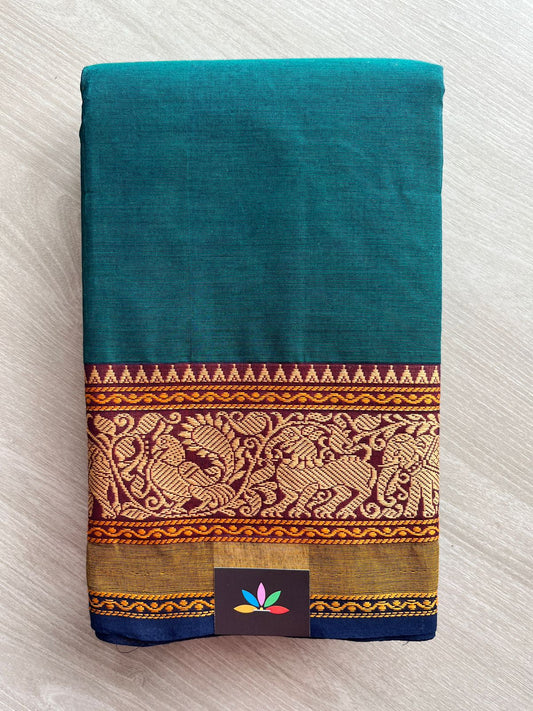 Thread Border Chettinad Cotton Saree (Without blouse) - 26897