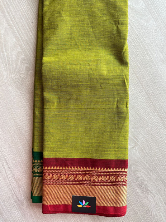Thread Border Chettinad Cotton Saree (Without blouse) - 26898