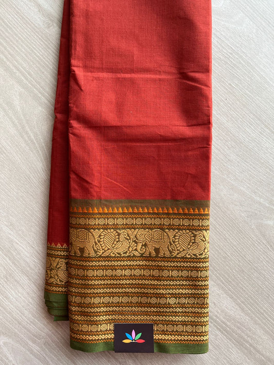 Thread Border Chettinad Cotton Saree (Without blouse) - 26899