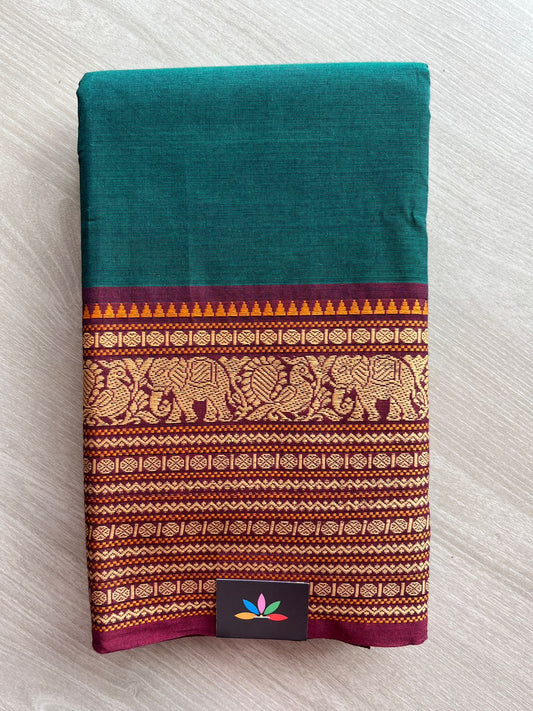 Thread Border Chettinad Cotton Saree (Without blouse) - 26900