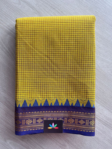Traditional Small Checked Chettinad Cotton Saree - 26894
