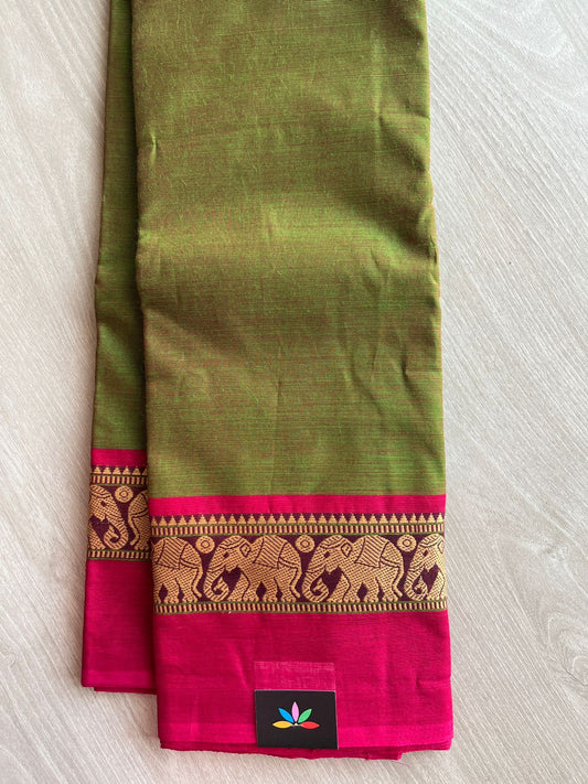 Thread Border Chettinad Cotton Saree (Without blouse) - 26907