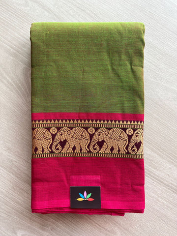 Thread Border Chettinad Cotton Saree (Without blouse) - 26907