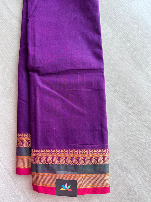 Thread Border Chettinad Cotton Saree (Without blouse) - 26903