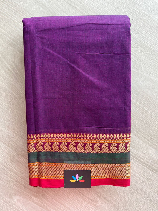 Thread Border Chettinad Cotton Saree (Without blouse) - 26903