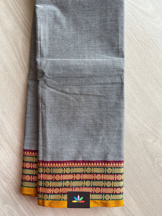 Thread Border Chettinad Cotton Saree (Without blouse) - 26905