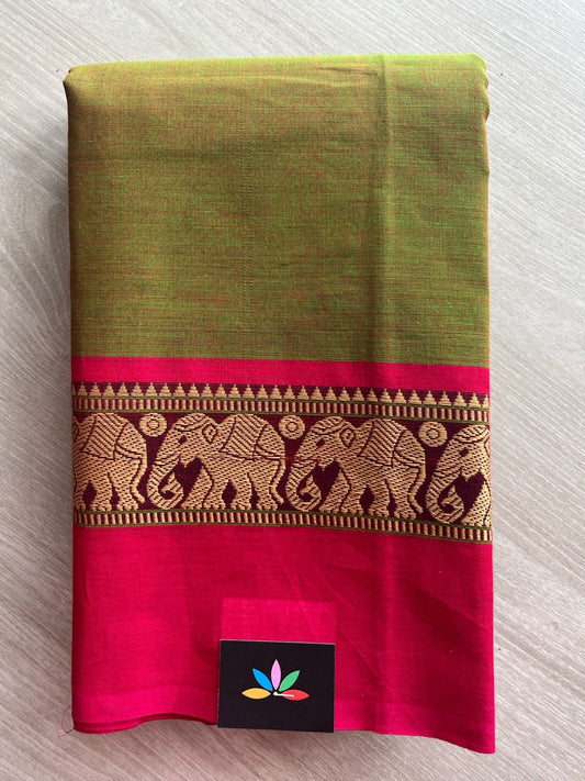 Thread Border Chettinad Cotton Saree (Without blouse) - 26904