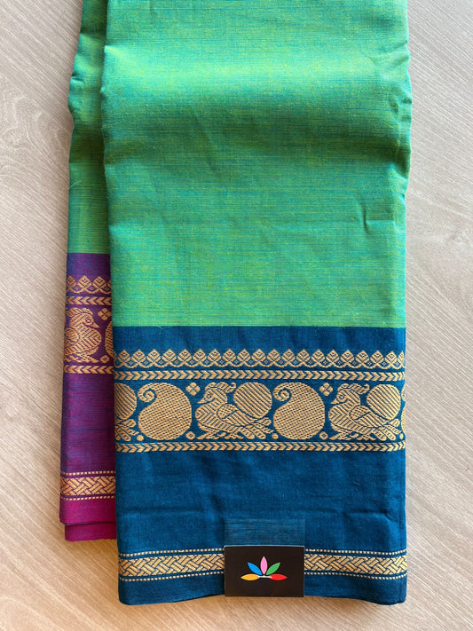 Thread Border Chettinad Cotton Saree (Without blouse) - 26915