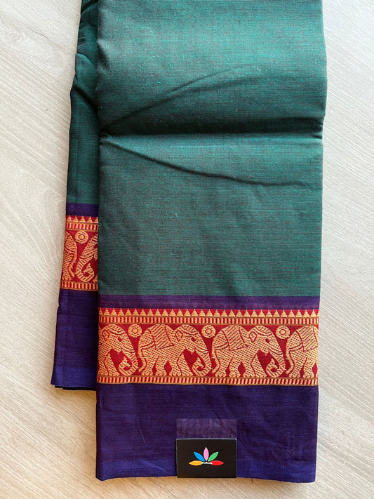 Thread Border Chettinad Cotton Saree (Without blouse) - 26909