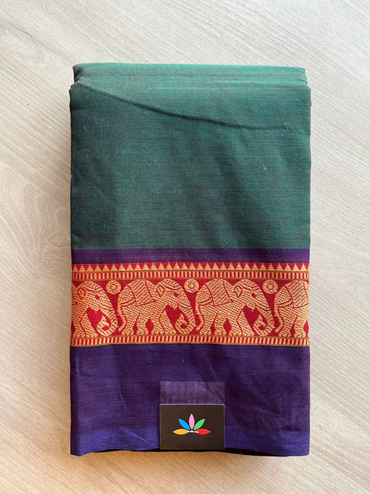 Thread Border Chettinad Cotton Saree (Without blouse) - 26909