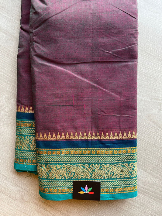 Thread Border Chettinad Cotton Saree (Without blouse) - 26911
