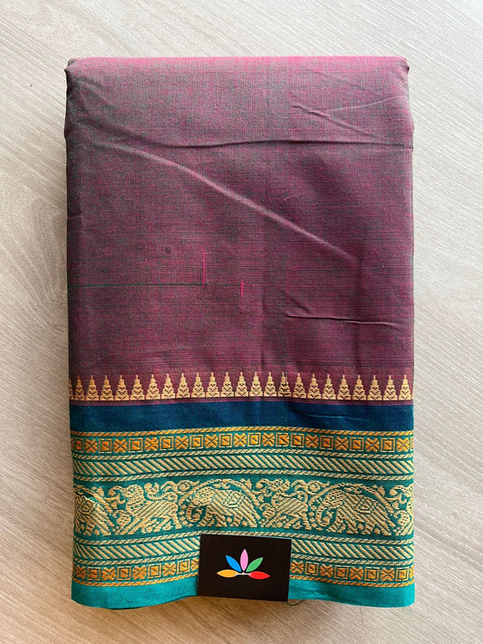 Thread Border Chettinad Cotton Saree (Without blouse) - 26911