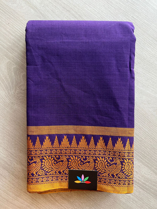 Thread Border Chettinad Cotton Saree (Without blouse) - 26913