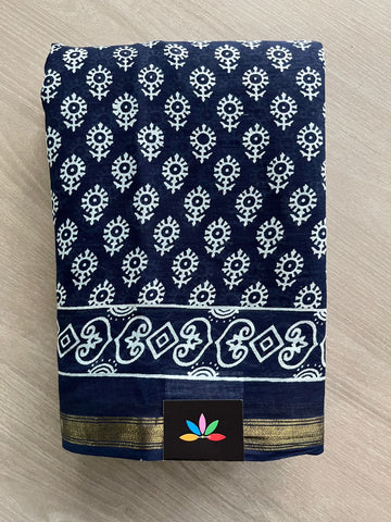 Screen Printed Chanderi Cotton Saree - 32431